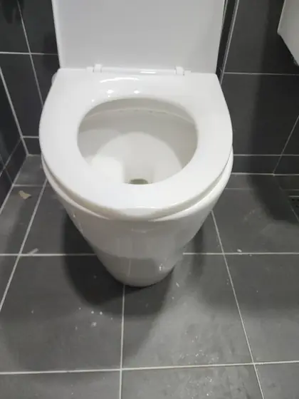 비데 변기 교체 — 교체를 마친 새 양변기